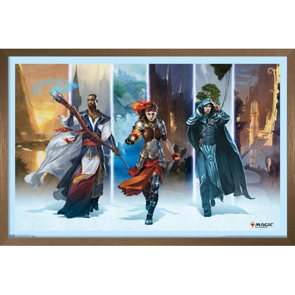 Magic: The Gathering - Worlds Wall Poster, 14.725" x 22.375", Framed