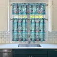 thumbnail image 3 of Kitchen Curtains 36 Inch Short - 3 Panel Set, Mermaid Ocean Underwater Coral Design, Rod Pocket Window Curtain, 100% Polyester, Easy Wash for Farmhouse, Nautical Kitchen, Bathroom, 3 of 4