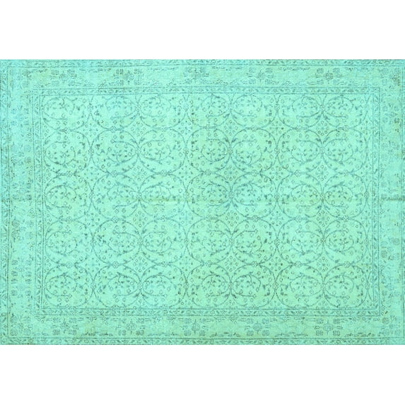 Ahgly Company Indoor Rectangle Persian Light Blue Traditional Area Rugs, 7' x 10'