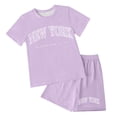 thumbnail image 4 of larppty Girls Pajamas for kids Sleepwear Girl Tank Tops Pjs Shorts Set 2Pcs for Teen Girls Summer Casual Clothes 2Pcs Summer Gift Set(Light Purple,7-8 Years), 4 of 4