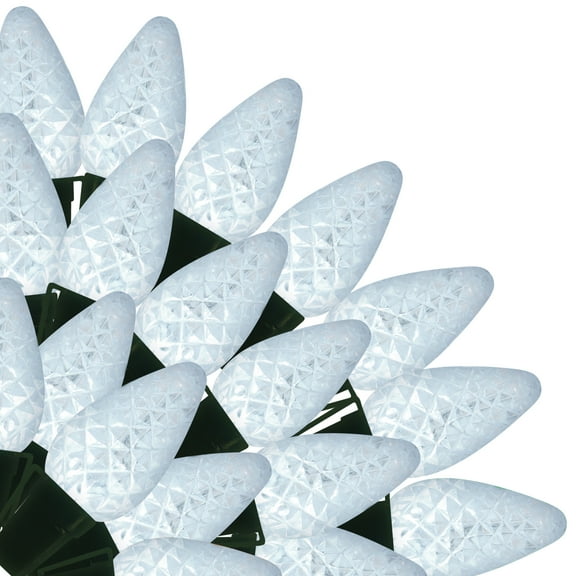 Brite Star 100 Lt LED-C7 Faceted Light Set, Pure White