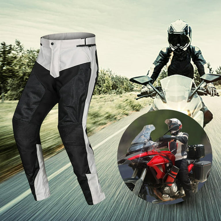 Motorcycle Racing Pants Motorcycle Trousers Breathable Mesh Knight Gear  Motorcycle Overpants for Men and Women Motocross Racing Sports , White XXXL  