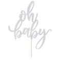 thumbnail image 3 of Cake topper Qertesl con brillo plateado Oh Baby, 3 of 7