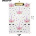 thumbnail image 3 of 12.5"x9" Pink Unicorn Clipboards, Standard A4 Letter Size Nursing Clipboard with Low Profile Metal Clip Decorative Clip Board for Office Supplies,Gold, 3 of 7