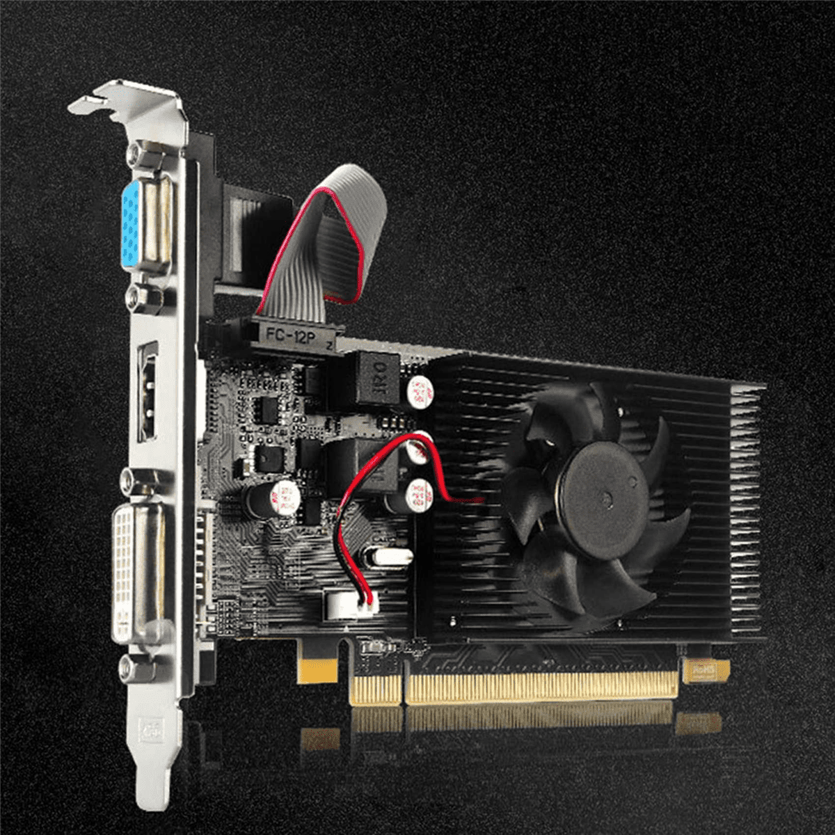 2X HD7450 Graphics Card 64Bit 2GB GDDR3 PCI-E 2.0 X16 -Compatible VGA DVI-I Video Card for Radeon HD 7450 2G,2 x HD7450 Graphics Card,black