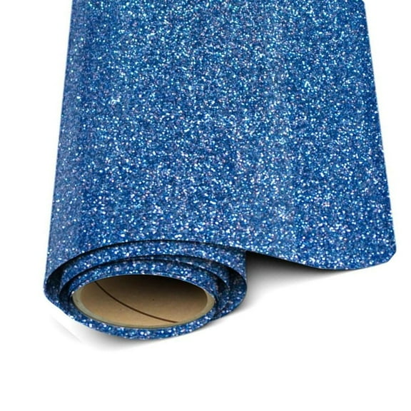 Siser Glitter Heat Transfer Vinyl – True Blue HTV Iron on Vinyl – 12” x 3 Foot ( 36 inches / 1 yard )