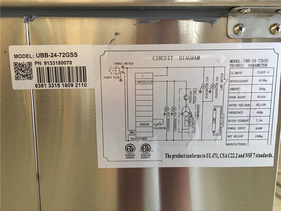 19.6 Cu Ft Beer Back Bar Cooler Commercial Refrigerator glass door beverage