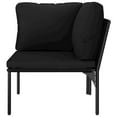 thumbnail image 6 of vidaXL 3 Piece Garden Lounge Set with Cushions Black PVC, 48594, 6 of 12