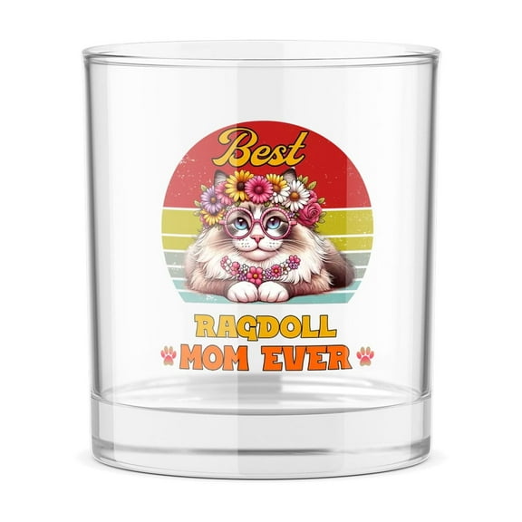 Best Ragdoll Mom Ever Happy Mother's Day 11oz Whiskey Glass Mug Cat Lover Kitten Owner Gifts Idea Whiskey Cocktail Glasses Cup - 02002
