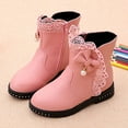 thumbnail image 4 of Hessimy Girls Knee High Boots with Lace-up Sparkly Riding Shoes for Kids Party Christmas Holiday cowboy boots (Pink,2.5), 4 of 9