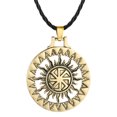 thumbnail image 1 of Eslavo Kolovrat colgante rueda amuleto y talismán pagano hombres mujeres collares joyería 2 piezas, 1 of 5