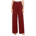 thumbnail image 2 of HongQid Womens Corduroy Solid Stretchy Buttons Wide Leg Straight Leg Long Flare Pants Trousers with Pockets, 2 of 8