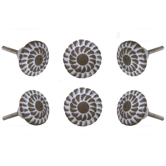 Set of Six Ceramic Decade cabinet Knobs