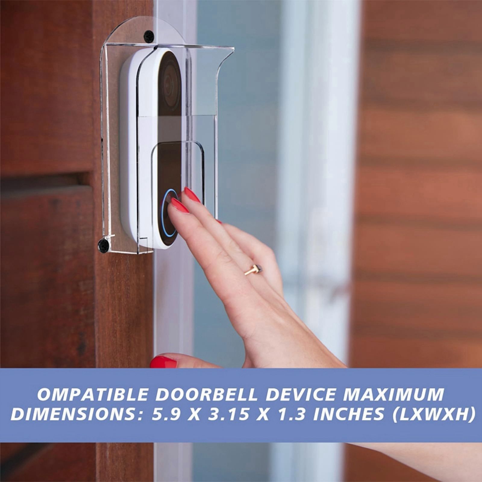 2Pcs Transparent Plastic Doorbell Rain Cover Doorbell Waterproof Protector Doorbell for Ring 1/2/3/4/Pro/Pro 2/