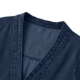 thumbnail image 6 of Edvintorg Jean Jacket Women Long Sleeve Loose Casual Button Down Denim Coat with Pocket Womens Fashion Dark Blue L, 6 of 8