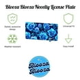 thumbnail image 2 of Blue Neon Rose Floral Pattern Metal Novelty License Plate, 2 of 7