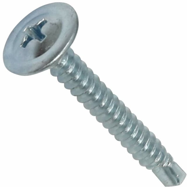 Fine Thread Sheet Metal Screw, Self-Drilling Tek Screw Compatible with High Pull-Out Resistance, Galvanized Metal Roofing Screws with Powder Coating Protection