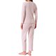 thumbnail image 3 of Conjuntos de pijama para mujer, botón, manga larga, cuello en V, ropa de estar en casa, pantalones con cintura elástica, 2 piezas con bolsillos, S, rosa, 3 of 6