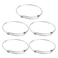 thumbnail image 1 of CIMAXIC 5pcs Expandable Bangle Bracelets Adjustable Stainless Steel Bracelets for DIY,2.6"X2.6"X0.63", 1 of 5