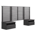thumbnail image 2 of Modway Render Wall Mount Twin Headboard and Modern Nightstands in Charcoal, 2 of 7