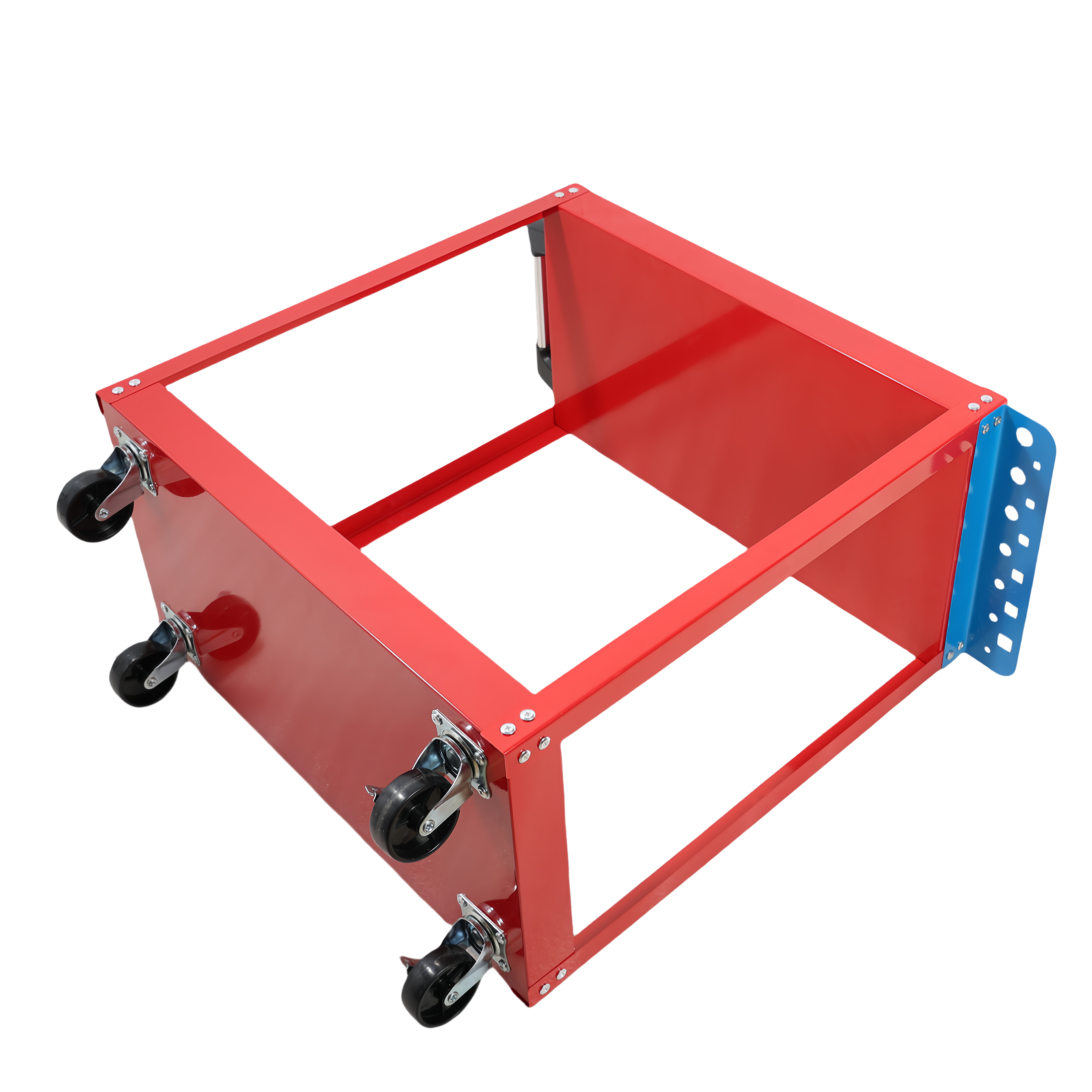 Tool Cart on Wheels, Heavy Duty Steel Utility Cart w/Lockable Wheels, 400 LBS Capacity Industrial Service Cart for Garage, Warehouse, Workshop (Two-layer Bright Red)