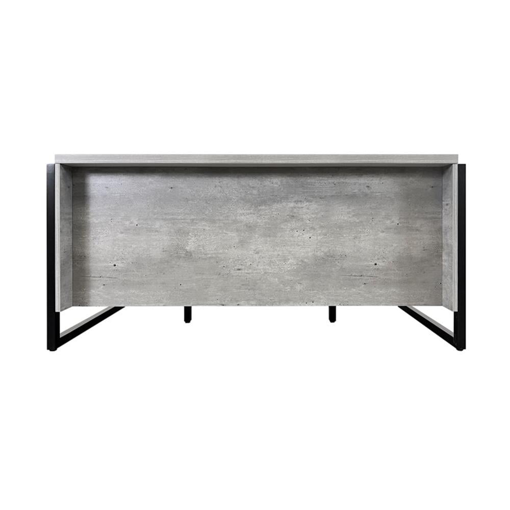 Modern Wood Laminate Double Pedestal Executive Desk Concrete Gray