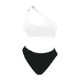 thumbnail image 3 of JIAYUE Women Swimsuit Sets One-Shoulder Asymmetrical Neck Bikini Two Piece Solid Color Splicing Hollow Out Resort Female Swimwear, 3 of 3