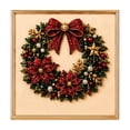 thumbnail image 2 of Christmas Wreath Pearl Diamond Painting Kit, DIY Beaded Art Canvas, Unframed Diamond Mosaic for Home Wall Decor Holiday Craft Gift 30cm, 2 of 6