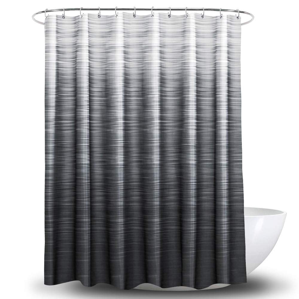 Shower Curtain Set with 12 Hooks Waterproof Fabric 70"x70" - Ombre