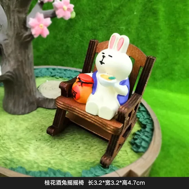 Zakka Japanese Groceries Hand-made DIY Micro Rocking Chair Frog Fat Miniature Home Desktop Crafts Home Office Decor Car Ornament