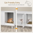 thumbnail image 6 of Demi Bonn 35" Hidden Cat Litter Box Enclosure with Divider and Double Doors, Cat House Washroom Furniture, White, 6 of 7