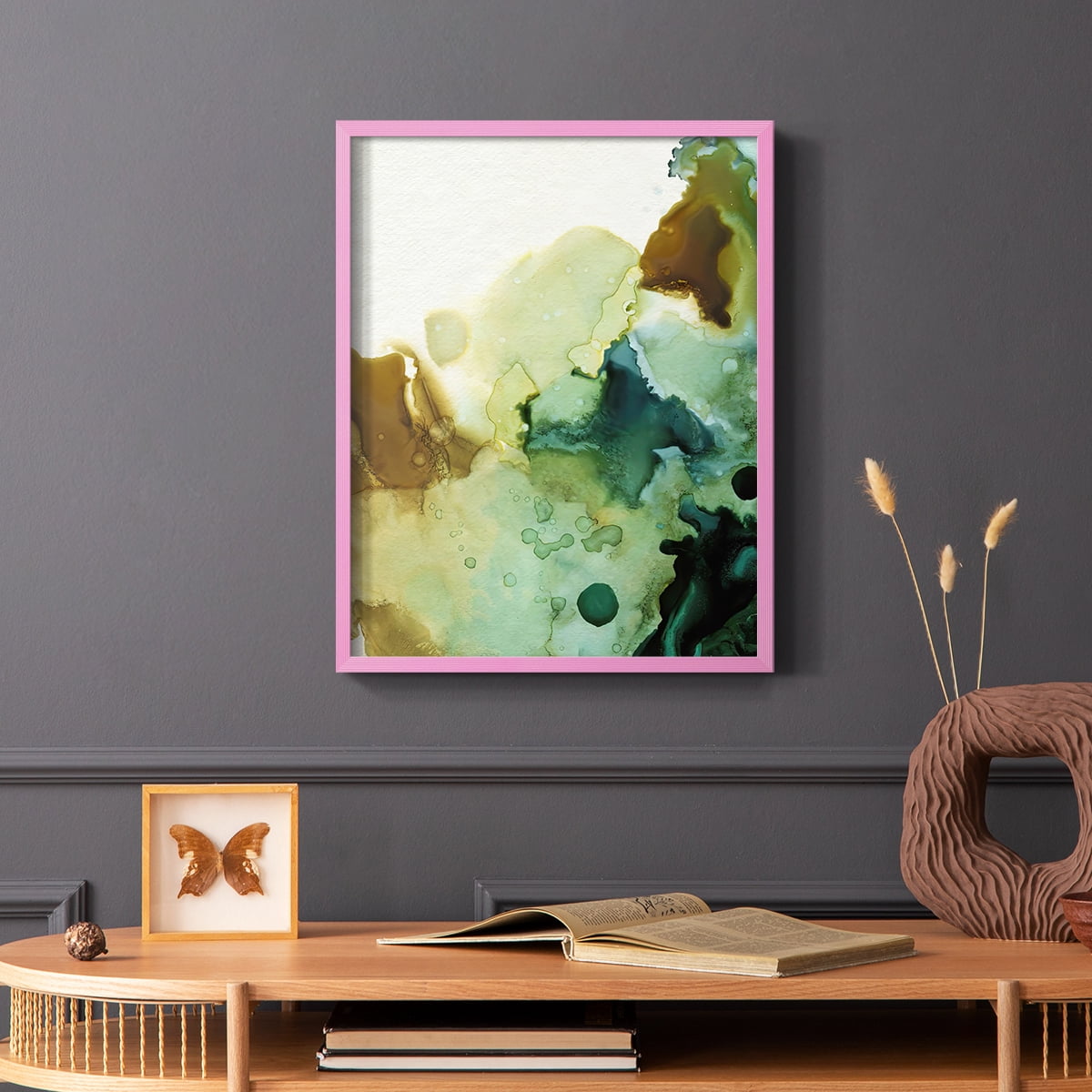Water and Earth II Framed Print in Pink Solid Wood 8 x 10 Framed Print