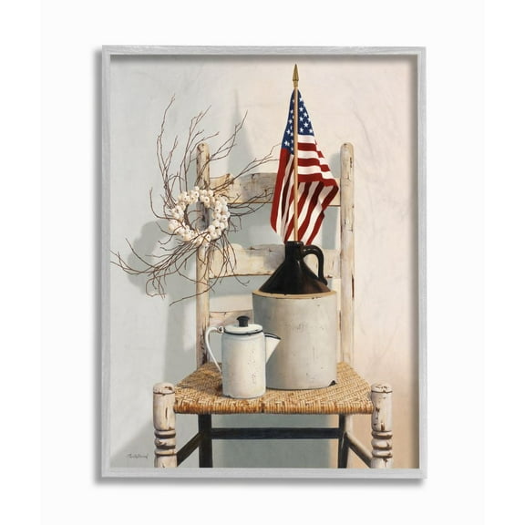 Stupell Home Décor Flag Gray Farmhouse Frame Framed Art Print, by Cecile Baird