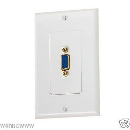 Svga Wall Plate - SVGA VGA HD15 Video 1-Port One Gang F/F Wall Face Plate Gold for PC New - White, SVGA VGA HD15 Video 1-Port One Gang F/F Wall Face Plate Gold for PC New - White By WennoW