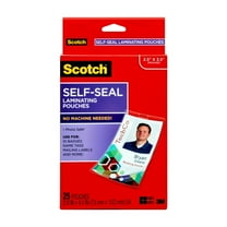 Scotch Self-Seal Laminating ID Clip Pouches, 2.5" x 3.5", 25 Count