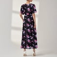 thumbnail image 4 of Icvfdpl Robe T-Shirt Femme, Col en V Manches Courtes Quotidien Vacances Basique Printemps Polyvalent Robes Douces Femme Été,TTG, 4 of 7