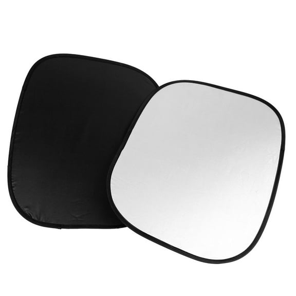 2Pcs 17.3" x 14.2" Car Side Window Sun Shade Blocker w Suction Cup Silver Tone