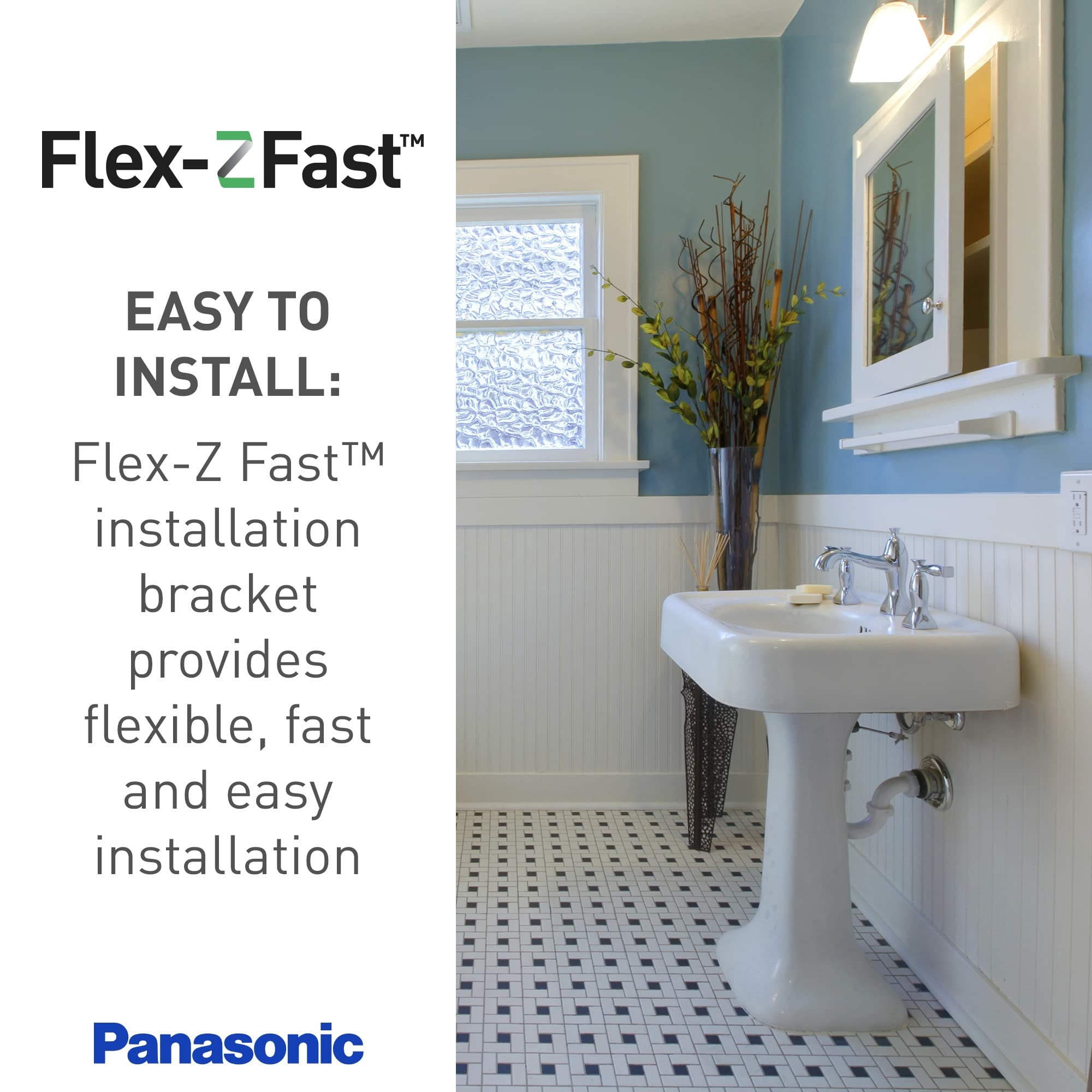 Panasonic FV-0511VQ1 WhisperCeiling DC Ventilation Fan, Speed Selector, SmartFlow Technology, Quiet