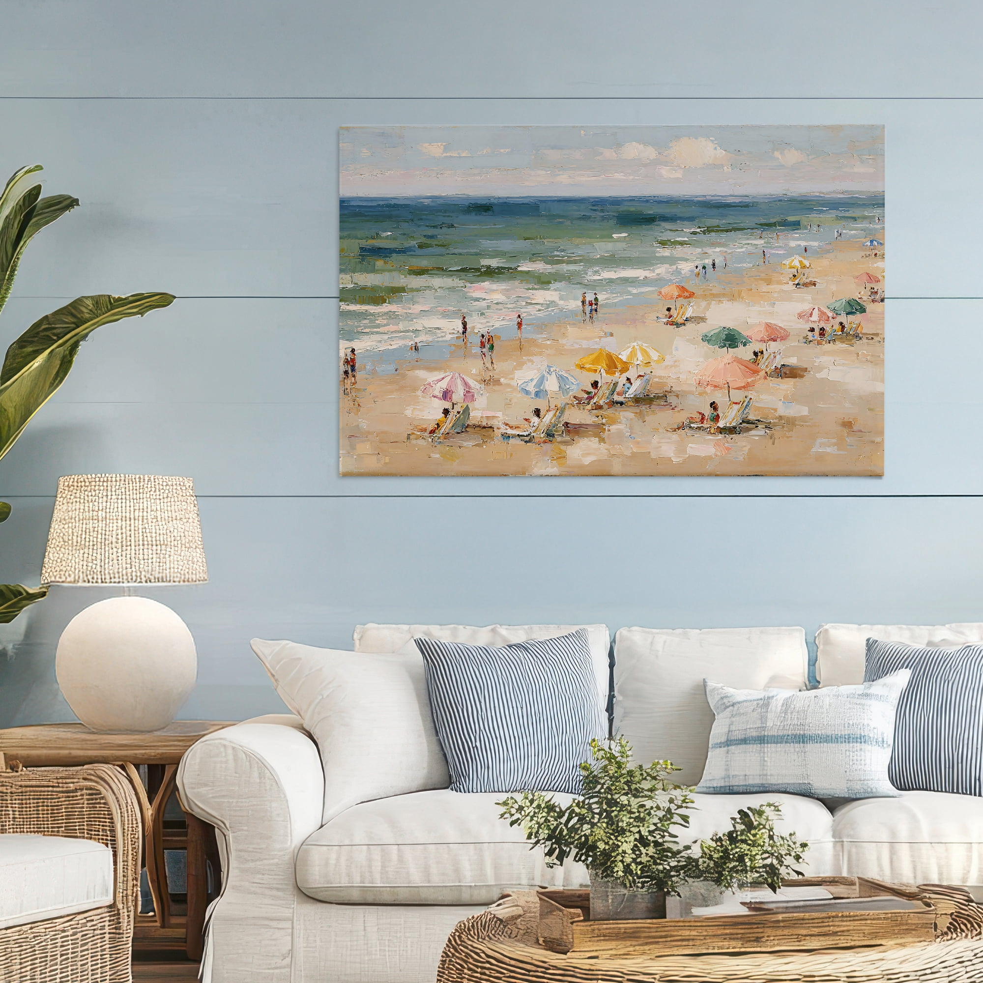 Stupell Industries Impressionist Summer Beach Day Canvas Wall Art, design by Jacky Ngan
