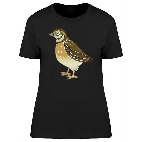Cute Quail Bird Cartoon T-Shirt Women -Image by Shutterstock, Female Large