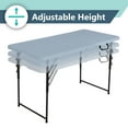 thumbnail image 4 of Peakform 4 Foot Rectangle Adjustable Height Fold-In-Half Table, Indoor/Outdoor Requisite, White (80920), 4 of 20