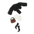 thumbnail image 3 of Conjunto de ropa para muñecas BJD 1/6, conjunto de muñeca con accesorios para niños, regalo de cumpleaños, escena, accesorio de fotografía, disfraz, negro, 3 of 8