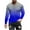 Blue, variant on WREESH Men's Fashion T-Shirts Casual Round Neck Long Sleeve Pullover Gradient T-Shirt Blouse Tops Workout Tops Blue