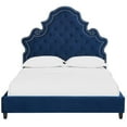 thumbnail image 5 of Modern Contemporary Urban Design Bedroom Queen Size Tufted Platform Bed Frame, Velvet Fabric, Navy Blue, 5 of 5