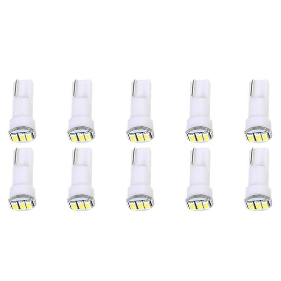 cciyu 10 Pack White T5 73 Wedge 3-3014SMD Instrument Gauge Dash Light LED Bulbs