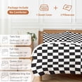 thumbnail image 6 of 3 Piece Simple Black White Checkered Duvet Cover Set Full Size, Microfiber Comforter/Quilt Cover with Corner Ties and 2 Pillowcases, Lattice Buffalo Plaid All Season Soft Bedding with Zipper Closure, 6 of 8
