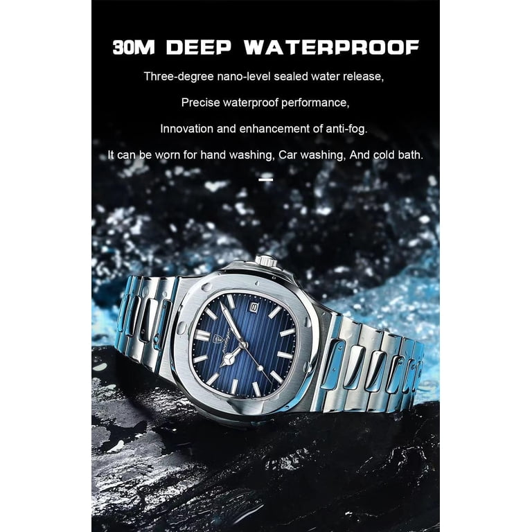 Poedagar Men's Rose Gold Stainless Steel Sports Watch photo 7