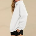 thumbnail image 5 of Sweatshirt for Women Oversized Long Sleeve Henley Neck Pullover Casual Fall 2025 Fashion Tops Button Drawstring Hoodies, 5 of 6