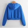 thumbnail image 4 of BODOAO Womens Zip Up Hoodies Jackets Cropped Sweatshirts Fleece Fall Outfits Casual Comfy Y2K Tops Winter Clothes 2025 Women Casual Solid Long Sleeve Zipper Sweatshirt Tops Dark Blue L, 4 of 7