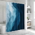 thumbnail image 5 of Navy Blue Waves Shower Curtain Set - 72" x 78" Washable Bathtub Curtain with 12 Hooks, Coastal Summer Beach Ocean Waterproof Fabric Stall Shower Curtains for Bathroom/Bathtub Décor, 5 of 6